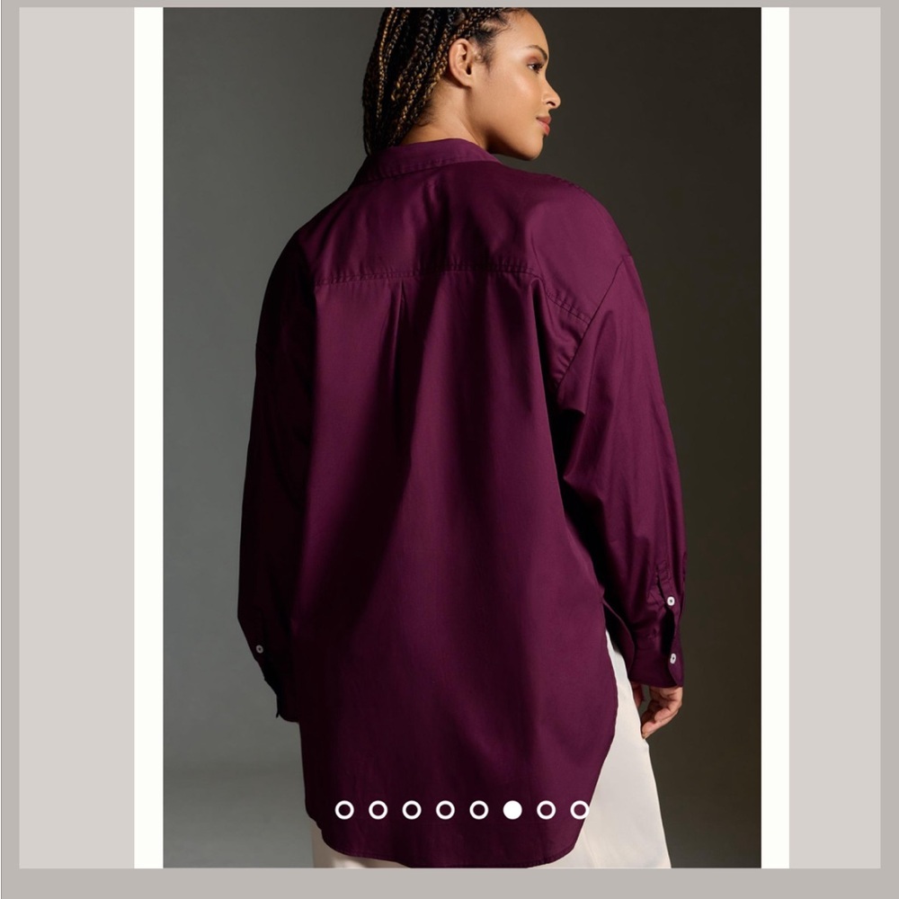 NWT! Anthropologie Maeve The Bennet Oversized Cotton Buttondown Shirt 1X - Picture 3 of 12